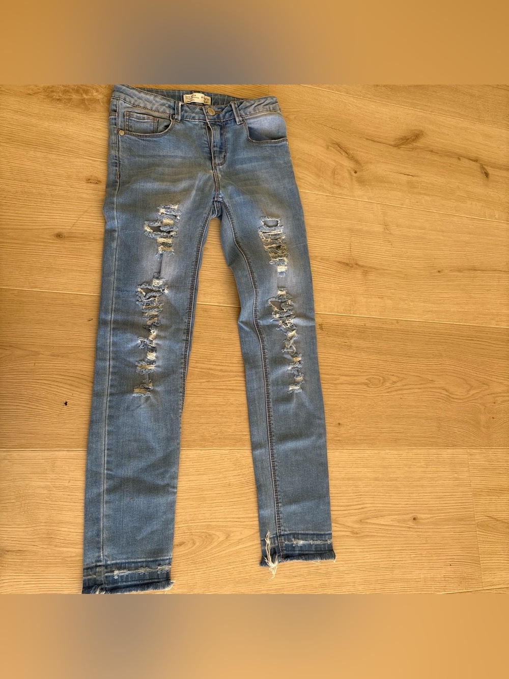 Zara Distressed Light Blue Kids Skinny Jeans